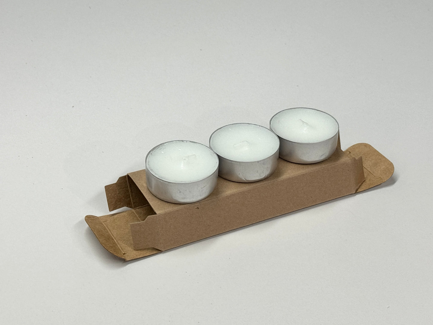 SLIM GIFT BOX - END OPENING. Ideal for 3 x 19mm Tealights Cups | Size 120 x 40 x 20mm