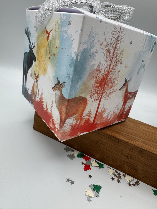 Christmas LARGE 'WINTER WOODLAND' Gift Boxes - Size: 10x10x10cm (Pack of x6)
