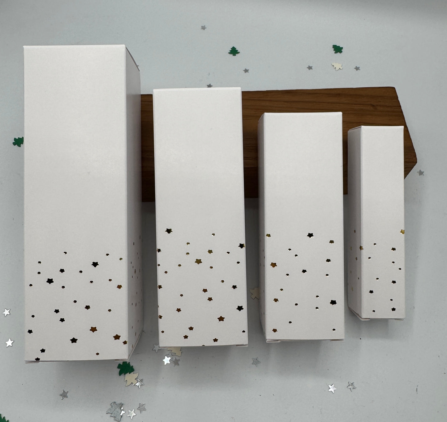 GOLD STARS Bottle Box | WHITE -  6 size options 10ml-100ml  | Limited Quantity