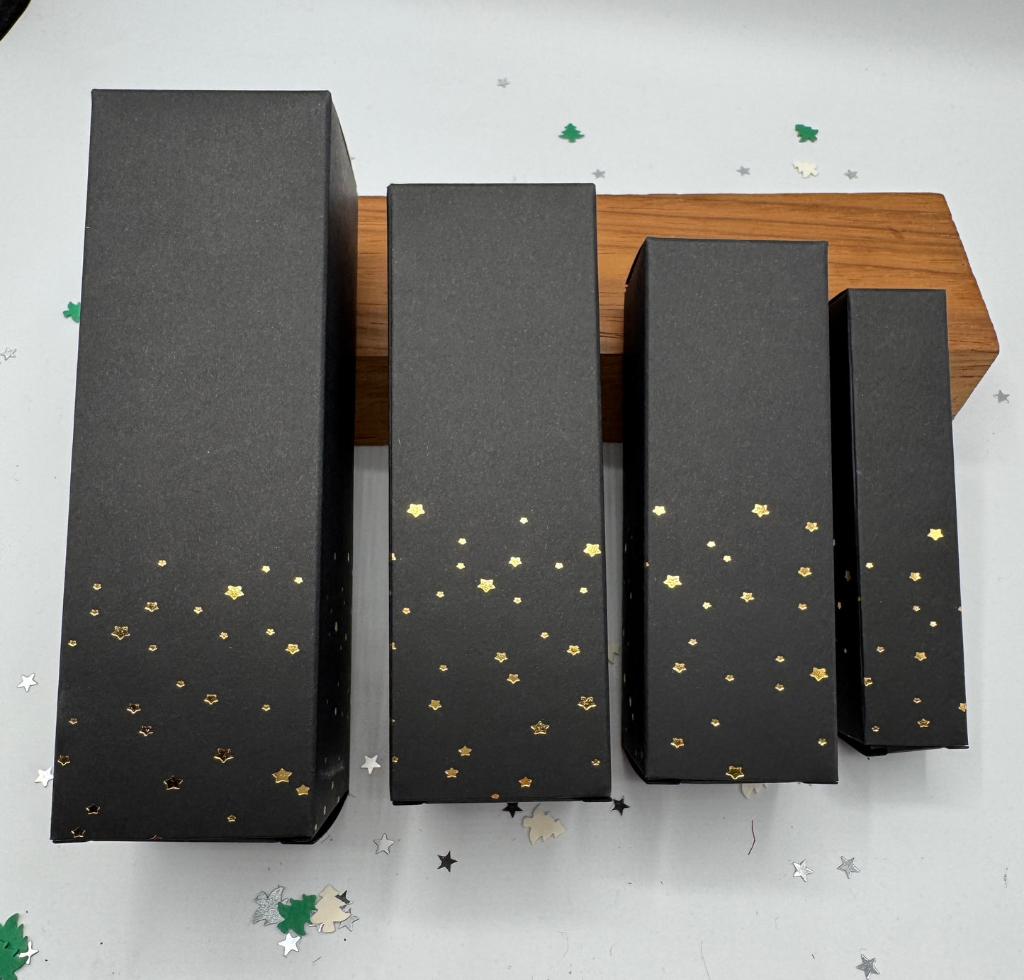 GOLD STARS Bottle Box | BLACK -  6 size options 10ml-100ml  | Limited Quantity