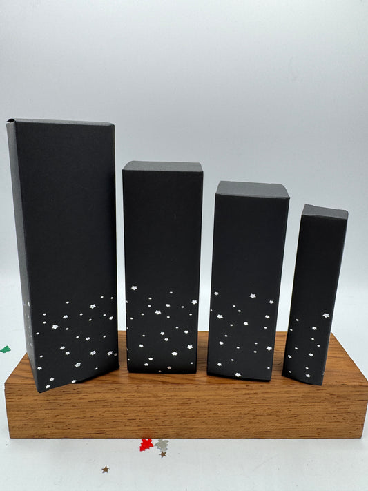 SILVER STARS Bottle Box | BLACK -  6 size options 10ml-100ml  | Limited Quantity