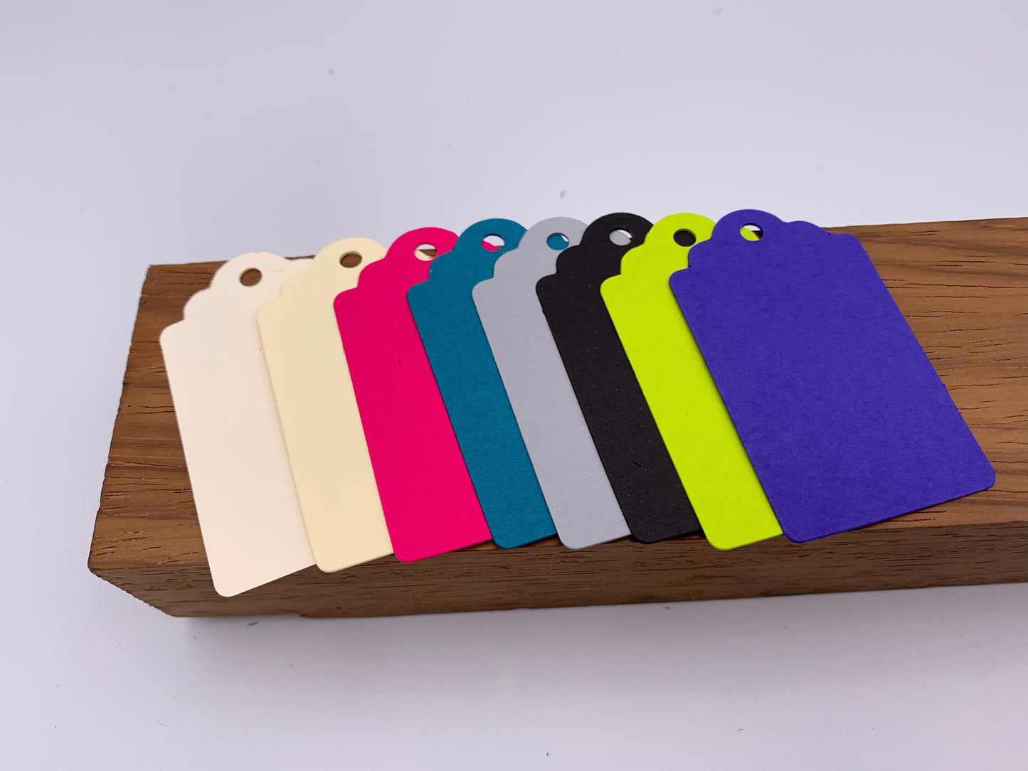 SCALLOP TOP Gift/Product Tags. Size: 1 Small / 8 different Colour options