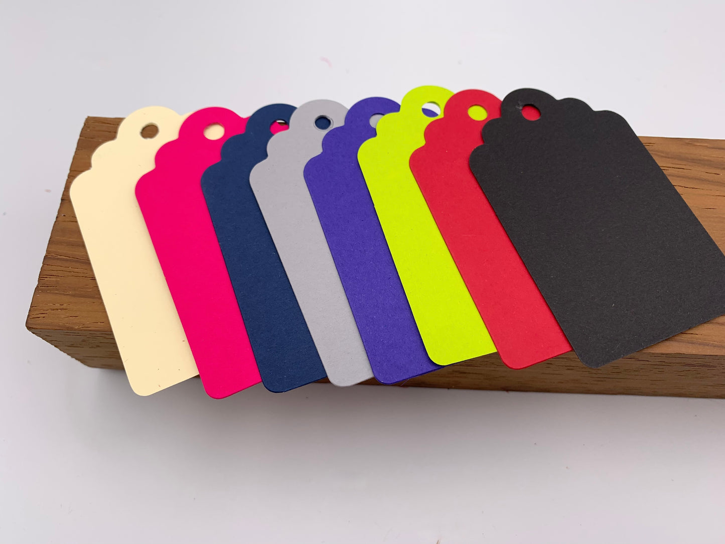 SCALLOP TOP Gift/Product Tags. Size 2: Medium / 8 different Colour options