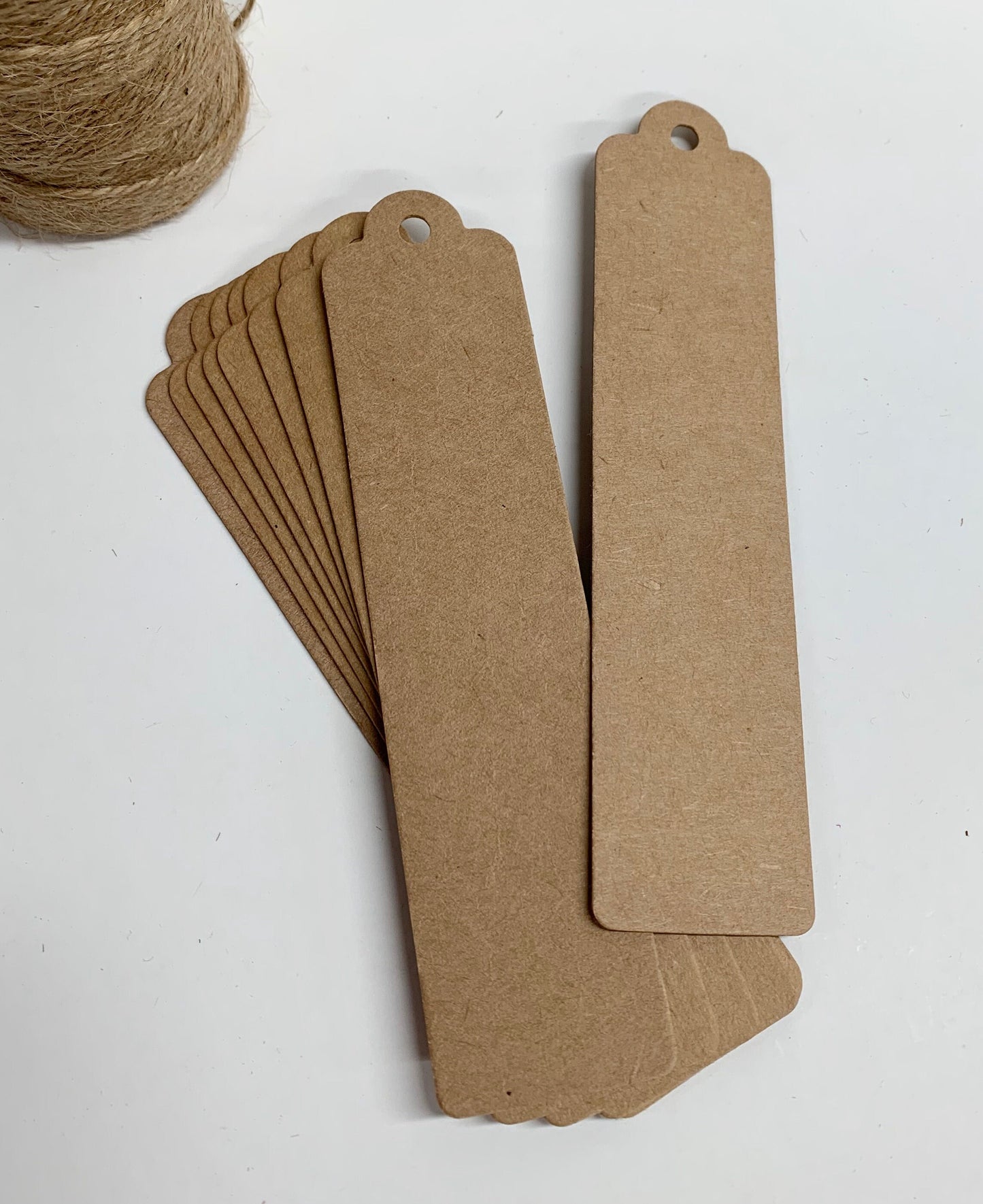 LONG SCALLOP TOP Blank KRAFT tags | SIZE: 30 x 130mm