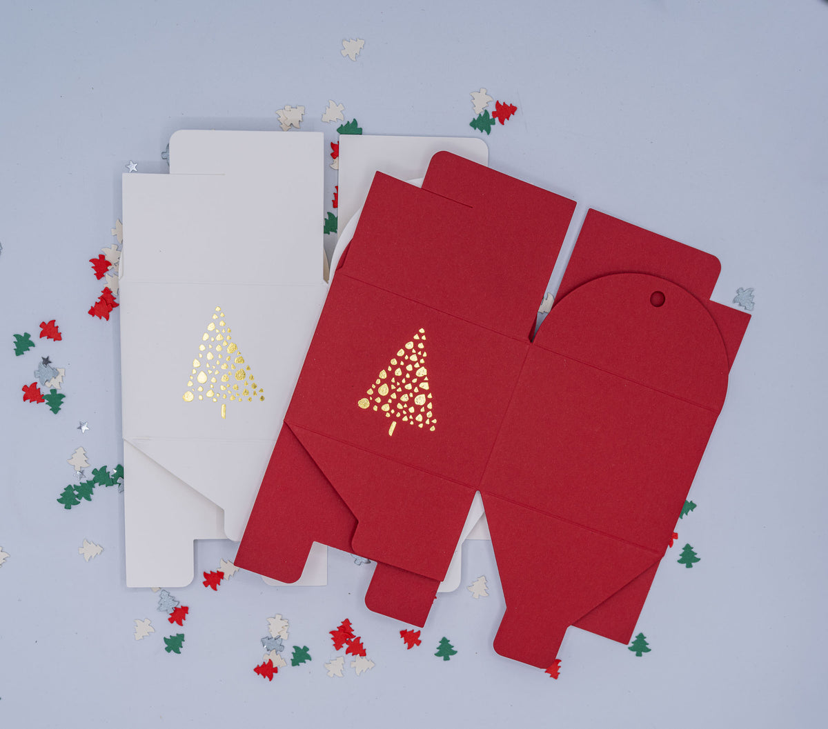 Christmas 'GOLD TREE'  Gift Boxes - Size 8 x 8 x 6cm  (Pack of x6)