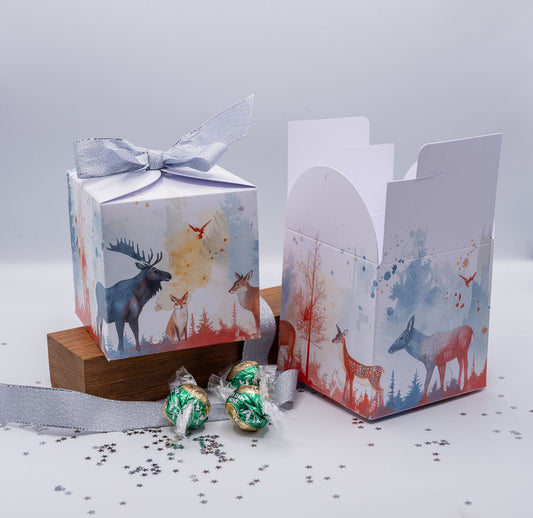 Christmas 'WINTER WOODLAND'  Gift Boxes - 2 size Options  (Pack of x6)