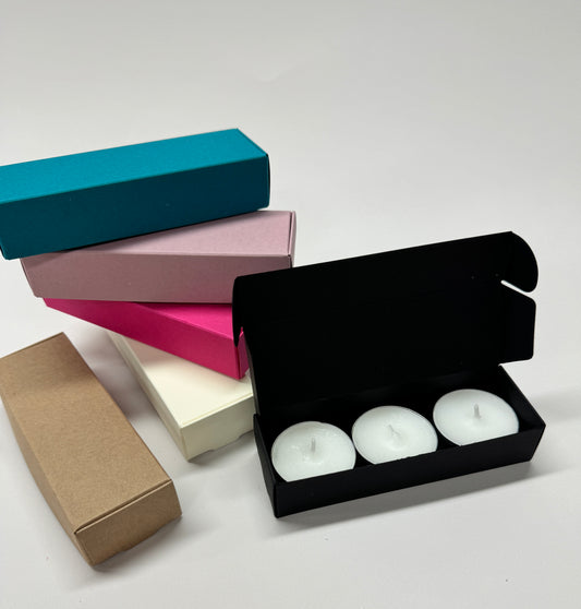 3 TEALIGHT CUPS / WAX MELTS BOX |  Size 120 x 40 x 25mm (Pack of 10)