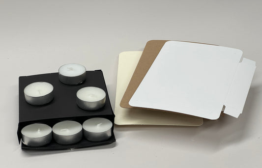 SLIM GIFT BOX -  END OPENING | Size 120 x 120 x 25mm | Tealights/Textiles/Crafts
