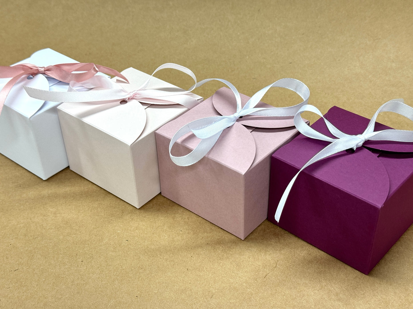 TIE TOP Wedding/Party Favour Box (small) - Size 8 x 8 x 6cm  (Pack of x10)