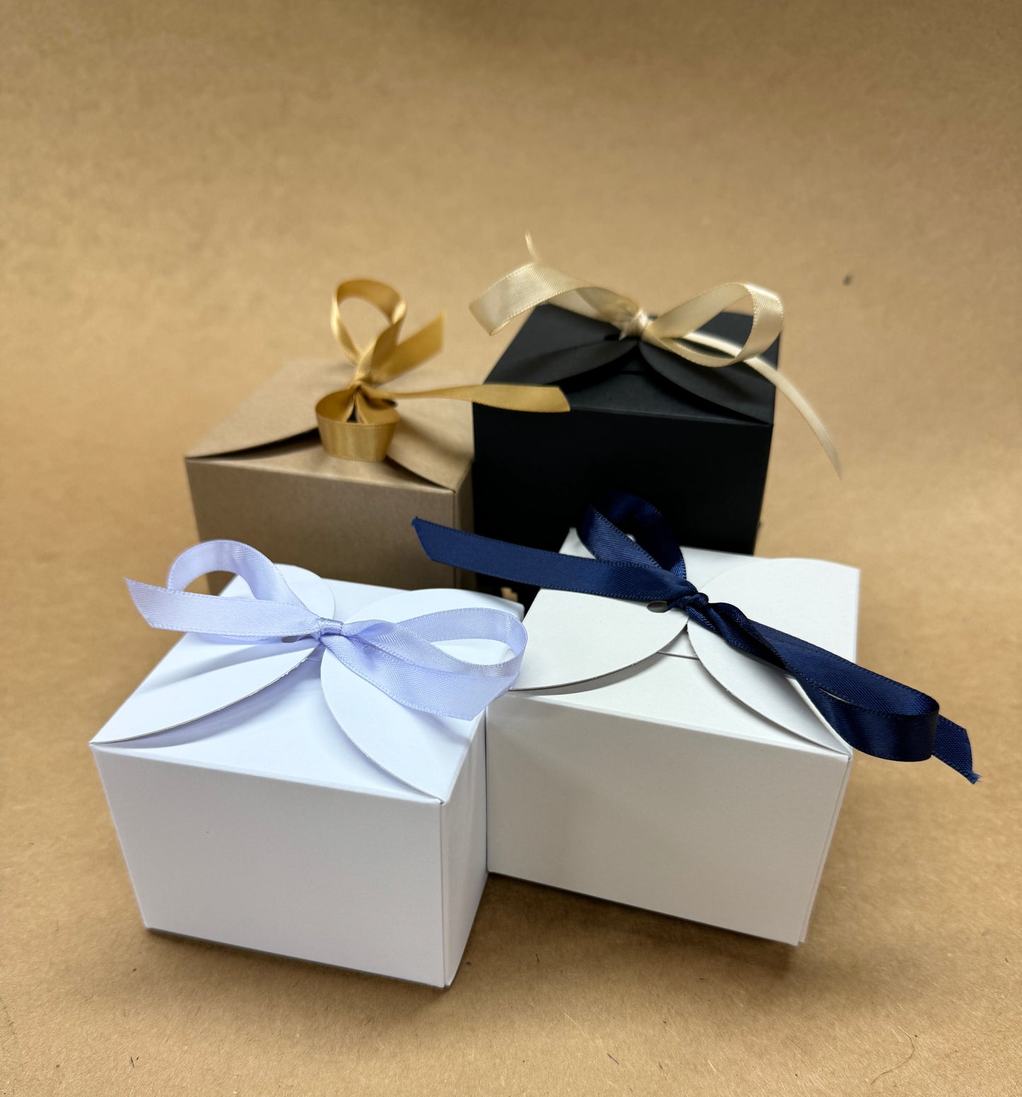 TIE TOP Wedding/Party Favour Box (small) - Size 8 x 8 x 6cm  (Pack of x10)