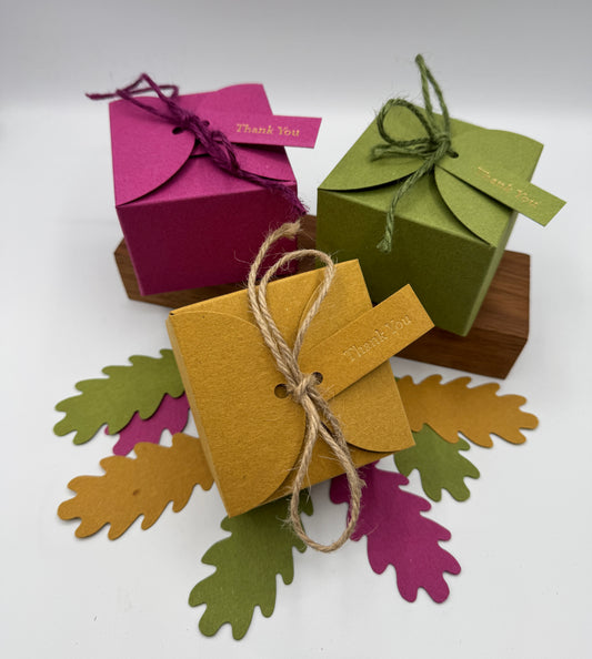 WOODLAND Gift Box with Jute & Matching Tag -  | Size: 8 x 8 x 6cm - (Pack of 10 Boxes)
