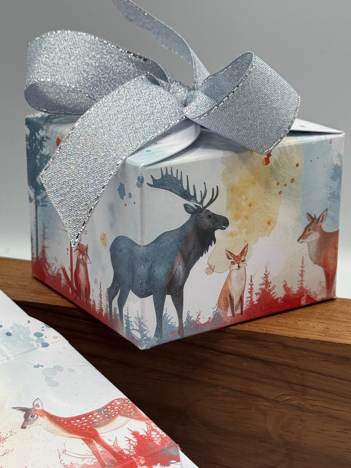 Christmas 'WINTER WOODLAND'  Gift Boxes - SMALL. Size: 8x8x6cm  (Pack of x6) (Copy)