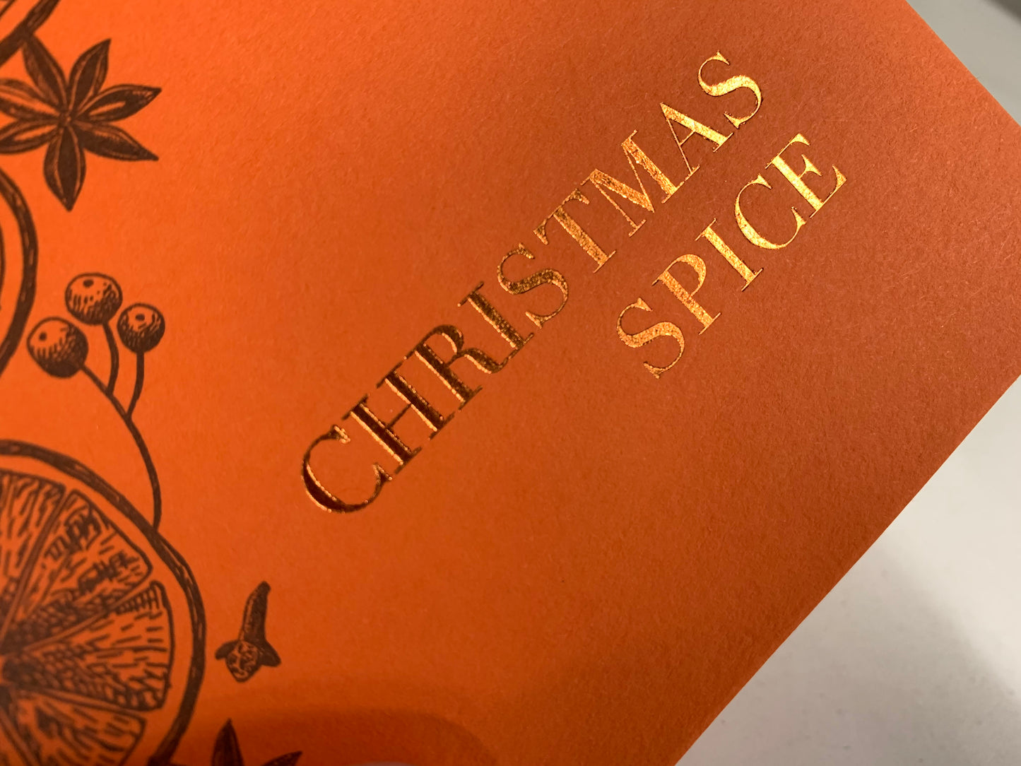 Letterpress/Foiled "Orange Christmas Spice" Christmas Cards |  Size: A6