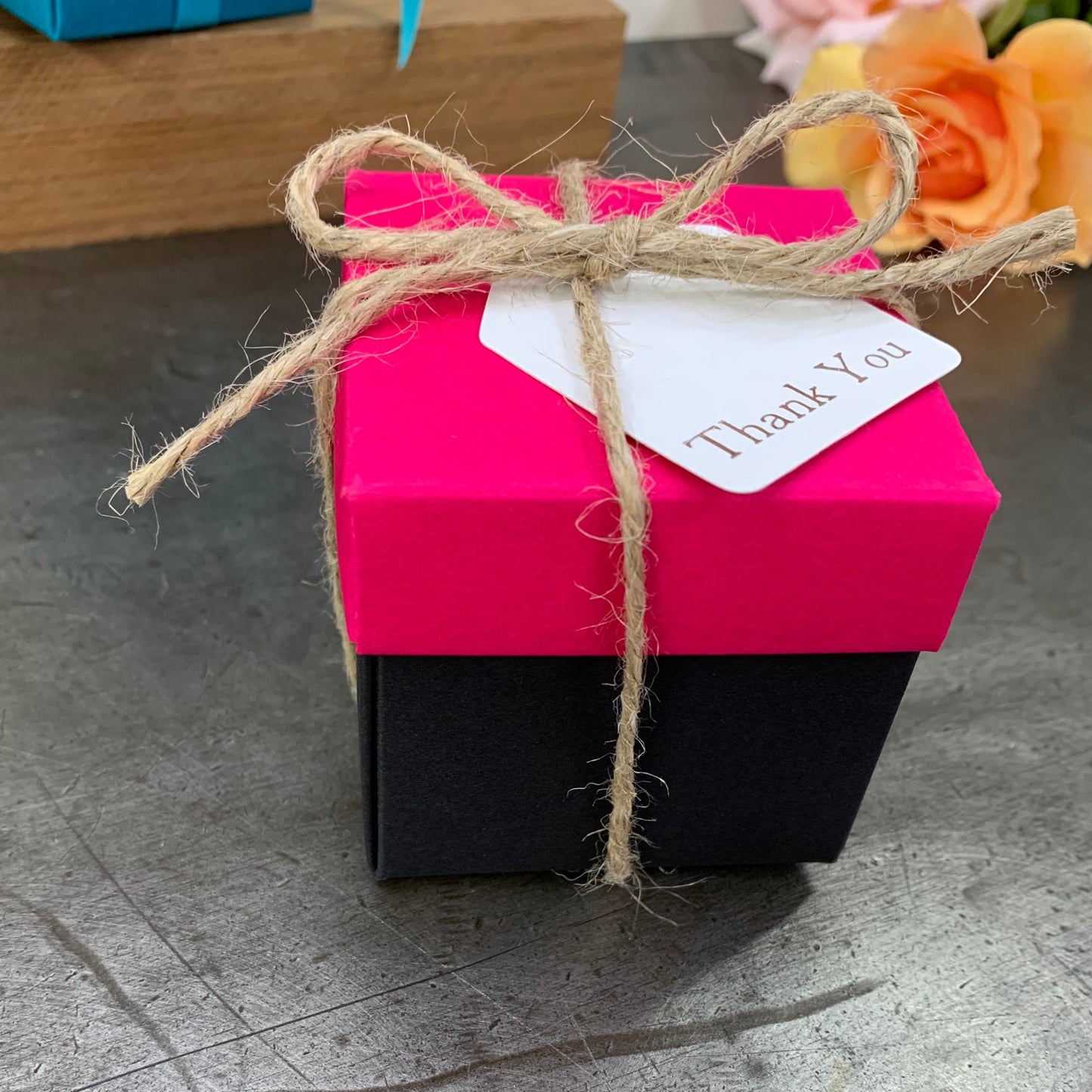 6cm Petal Drop Side gift box with lid Mixed colours
