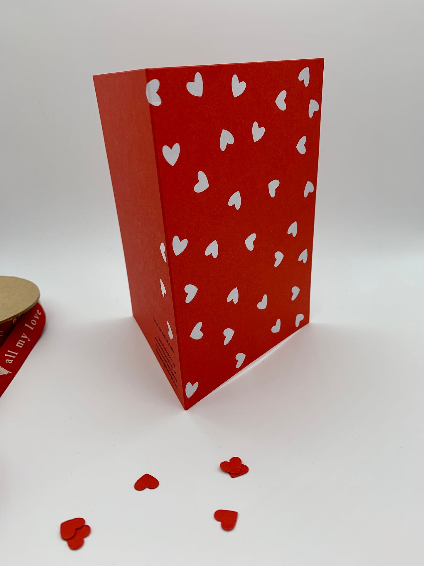 Red/White  'FLOATING HEARTS' Card with beautiful debossed foiling.  Birthday | Wedding | Anniversary | Engagement | Valentine  | Love You.