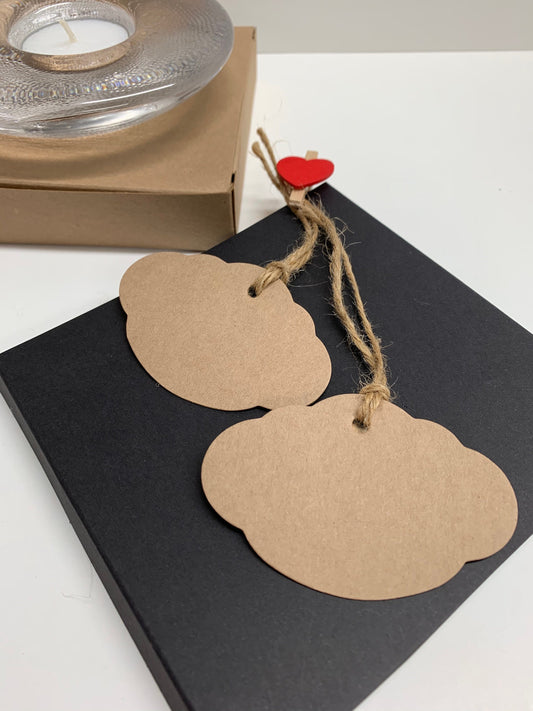 CLOUD Blank KRAFT Gift tags | Size: 45 x 70mm