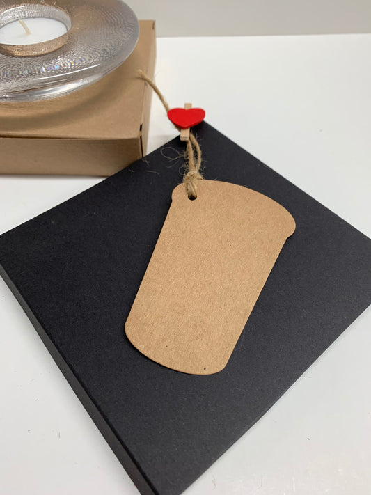 TAKE AWAY COFFEE CUP Blank KRAFT Gift tags | Size: 53mm x 84mm