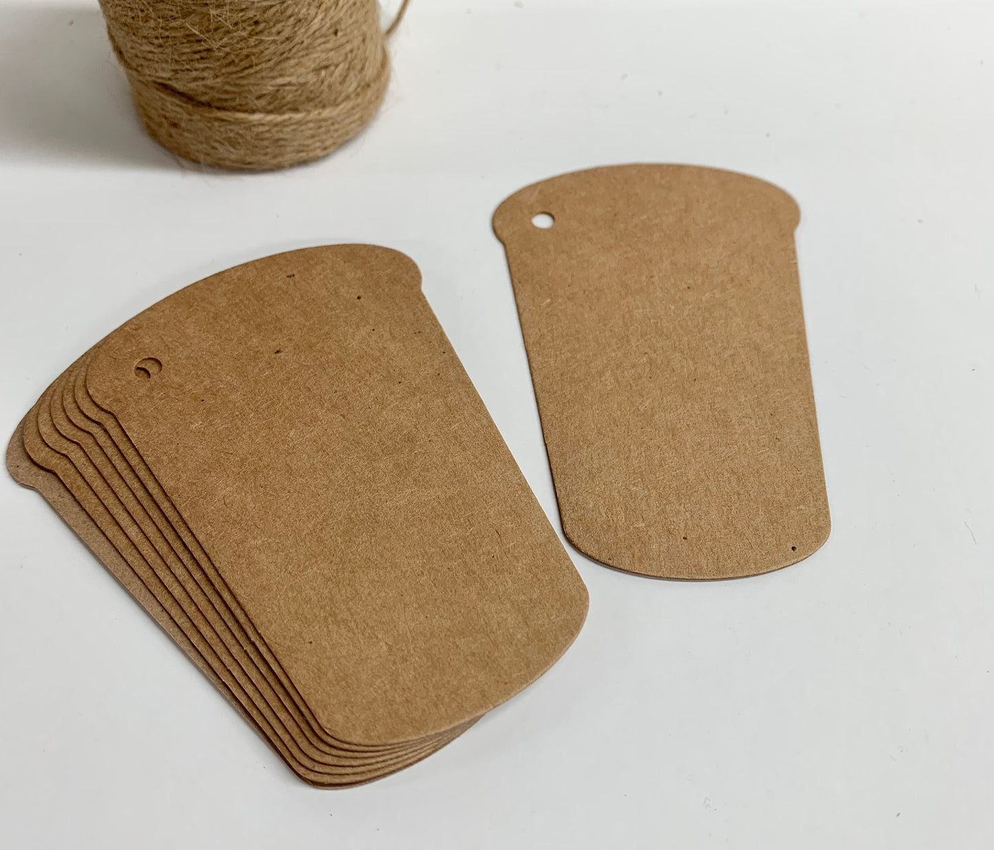 TAKE AWAY COFFEE CUP Blank KRAFT Gift tags | Size: 53mm x 84mm