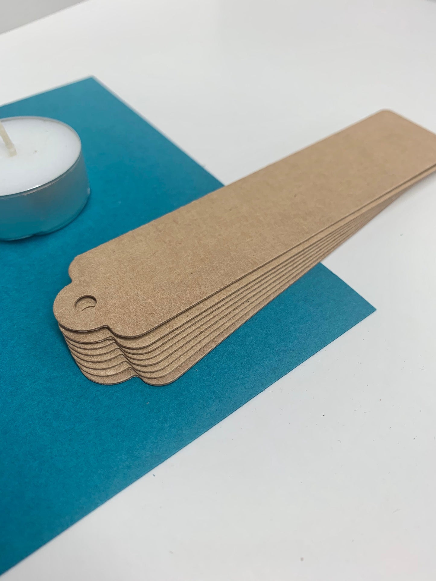 LONG SCALLOP TOP Blank KRAFT tags | SIZE: 30 x 130mm