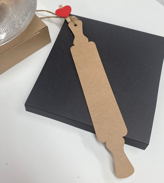ROLLING PIN Blank KRAFT tags | Size: 28 x 170mm