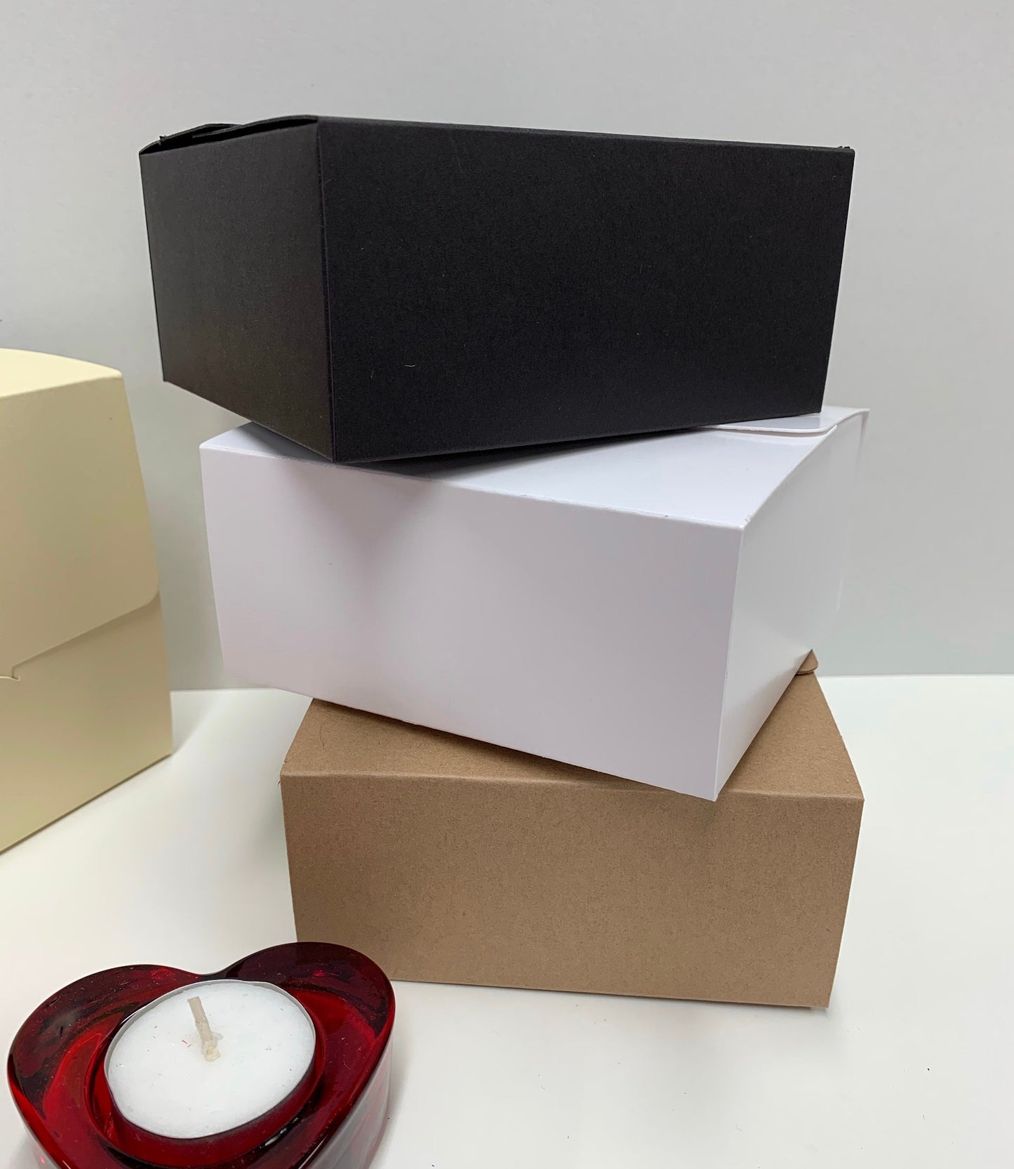 SQUARE BOX - Large  (Top Tab) | Size - 12.5 x 12.5 x 6cm (5 Boxes)
